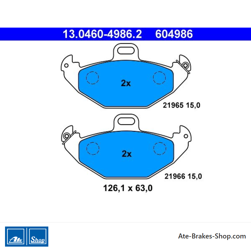 ATE originale Bremsbeläge (13046049862) für Renault