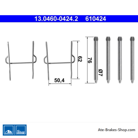 ATE Kit original de accesorios para pastillas de freno (13046004242) para Citroën, Peugeot