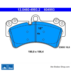ATE original brake pads (13046049932) for Audi, Porsche, Volkswagen (VW)