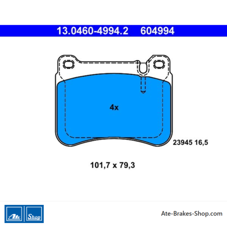 ATE original brake pads (13046049942) for Mercedes-Benz