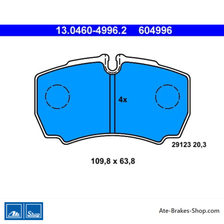 ATE plaquettes de frein d’origine (13046049962) pour Iveco