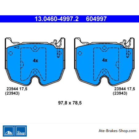 ATE originalen Bremsbeläge (13046049972) für Mercedes-Benz