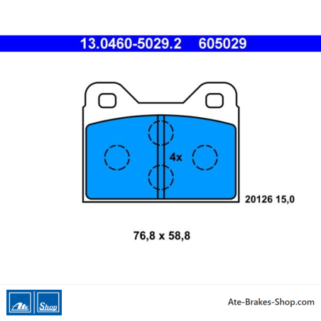 ATE original brake pads (13046050292) for BMW