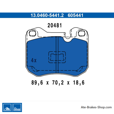 ATE plaquettes de frein d’origine (13046054412) pour Porsche