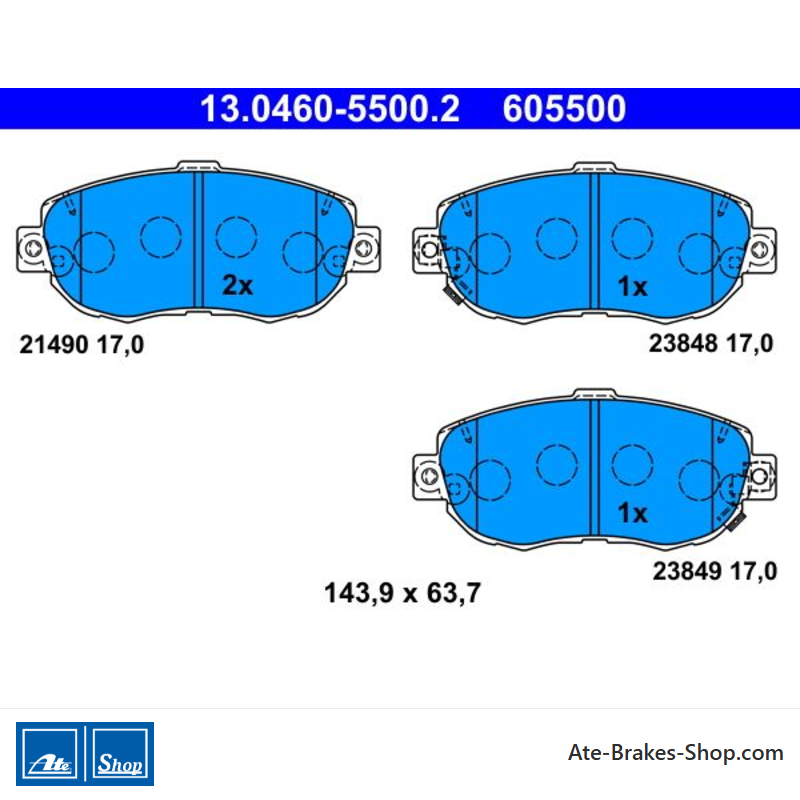 ATE pastillas de freno originales (13046055002) para Lexus, Toyota
