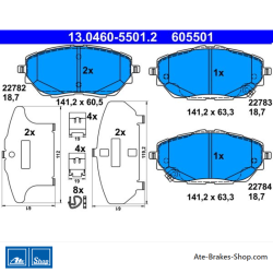 ATE original brake pads (13046055012) for Toyota