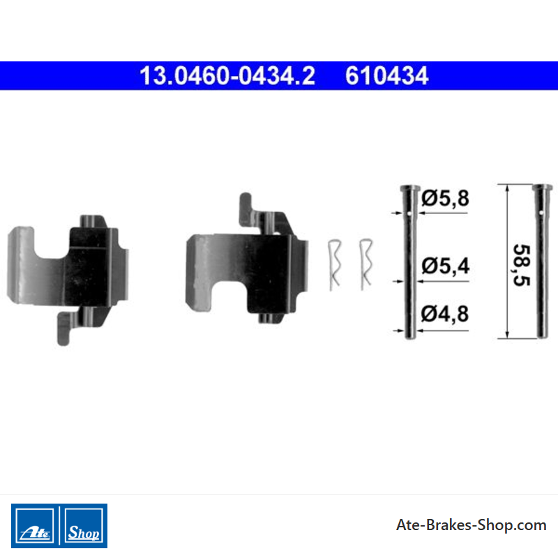 ATE Originales Bremsbelag-Zubehörset (13046004342) für Fiat