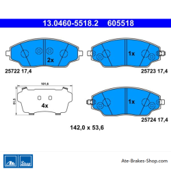 ATE originale Bremsbeläge (13046055182) für Chevrolet