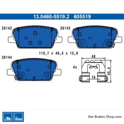 ATE originele remblokken (13046055192) voor Hyundai