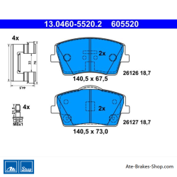 ATE plaquettes de frein d’origine (13046055202) pour Volvo
