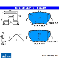 ATE originale Bremsbeläge (13046055212) für Volvo