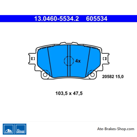 ATE originele remblokken (13046055342) voor Lexus, Subaru, Toyota