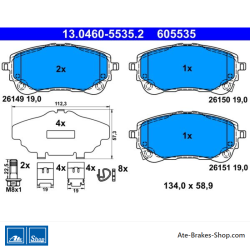 ATE originele remblokken (13046055352) voor Suzuki, Toyota