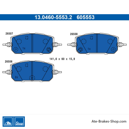 ATE originele remblokken (13046055532) voor Mazda