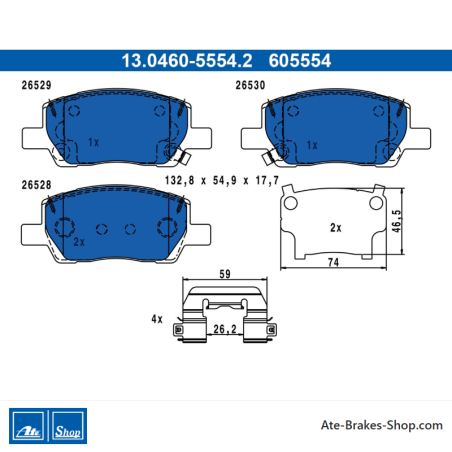 ATE originele remblokken (13046055542) voor Hyundai