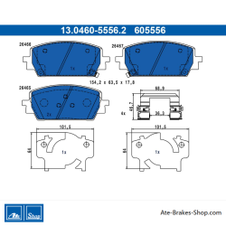 ATE original brake pads (13046055562) for Hyundai, Kia