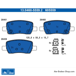 ATE originalen Bremsbeläge (13046055592) für Hyundai, Kia