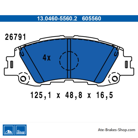 ATE original brake pads (13046055602) for Toyota