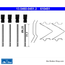 ATE Original-Bremsbelag-Zubehörset (13046004512) für Kia, Mazda
