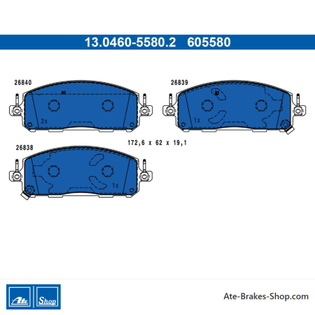 ATE originele remblokken (13046055802) voor Nissan