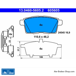 ATE originele remblokken (13046056052) voor Mazda