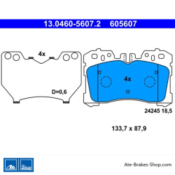 ATE originale Bremsbeläge (13046056072) für Lexus