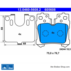 ATE original brake pads (13046056082) for Lexus