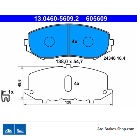 ATE original brake pads (13046056092) for Suzuki
