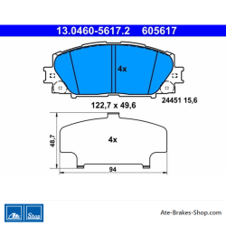ATE originale Bremsbeläge (13046056172) für Lexus, Toyota