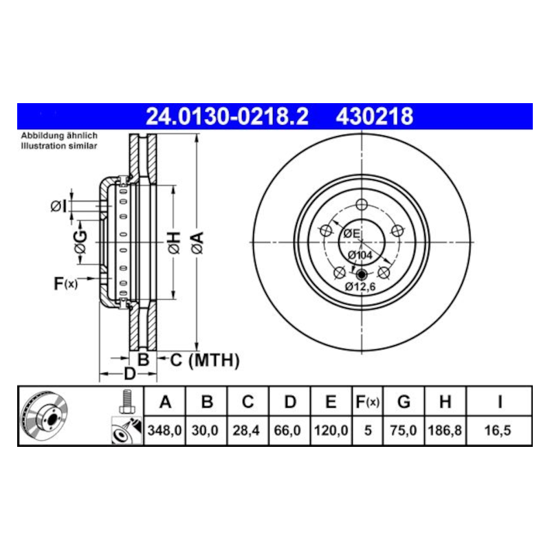 ATE 2-teilige Bremsscheibe (2401300218202) für BMW
