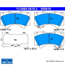 ATE plaquettes de frein d’origine (13046056182) pour Toyota