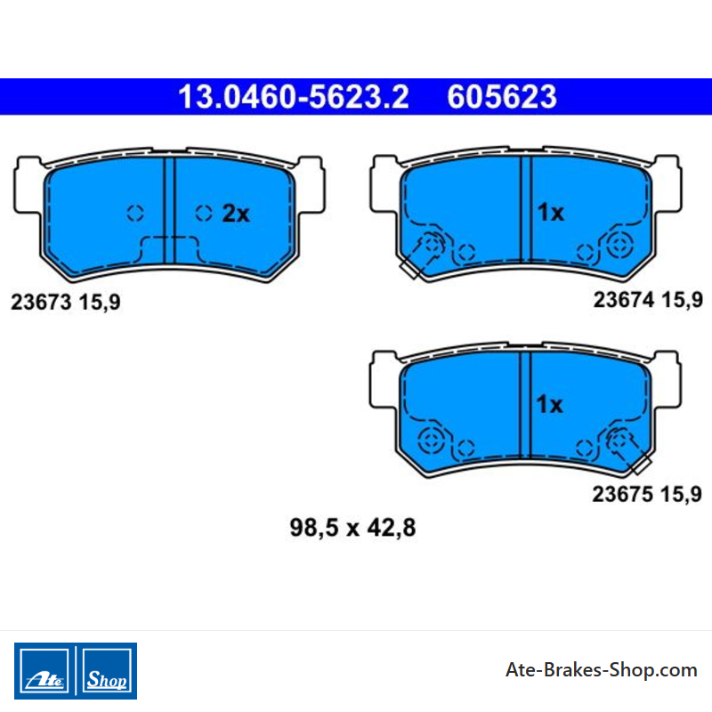 ATE pastillas de freno originales (13046056232) para Daewoo, SsangYong