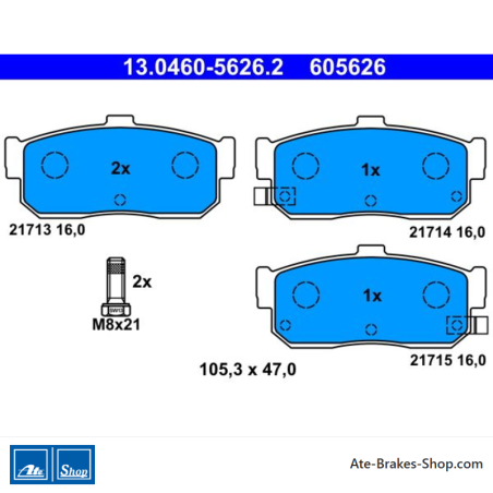 ATE originalen Bremsbelägen (13046056262) für Nissan