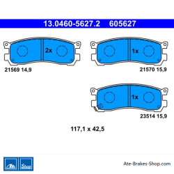 ATE original brake pads (13046056272) for Mazda