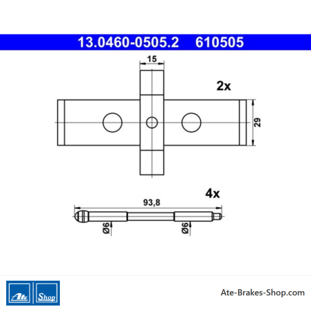 ATE Original brake pad accessories kit (13046005052) for Land Rover
