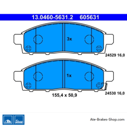 ATE originalen Bremsbeläge (13046056312) für Fiat, Mitsubishi
