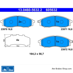 ATE originale Bremsbeläge (13046056322) für Nissan