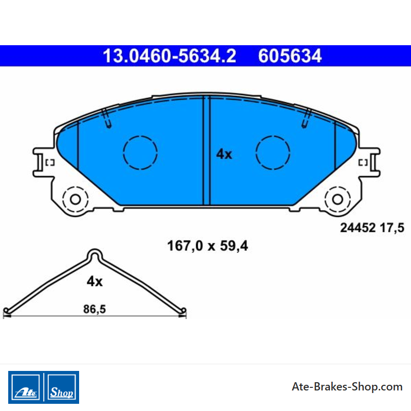 ATE pastillas de freno originales (13046056342) para Lexus, Subaru y Toyota