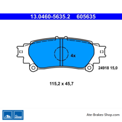 ATE originalen Bremsbeläge (13046056352) für Lexus, Toyota