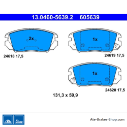 ATE originale Bremsbeläge (13046056392) für Hyundai