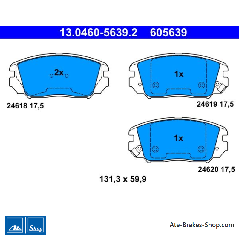 ATE original brake pads (13046056392) for Hyundai