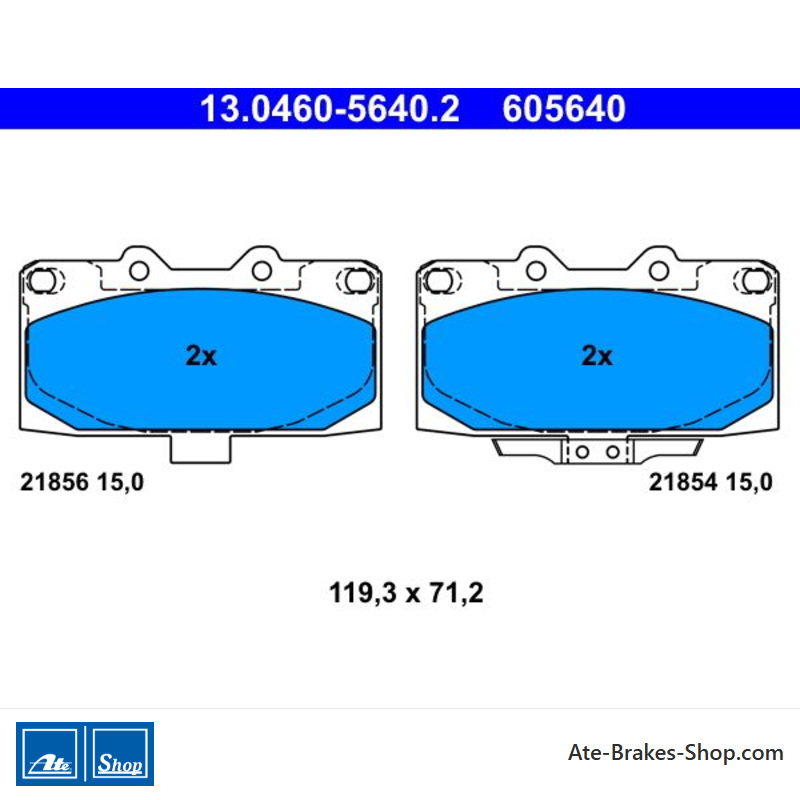 ATE originalen Bremsbeläge (13046056402) für Subaru