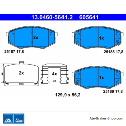 ATE originalen Bremsbeläge (13046056412) für Hyundai, Kia