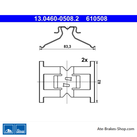 ATE Original brake pad accessories kit (13046005082) for Porsche, Volkswagen (VW)