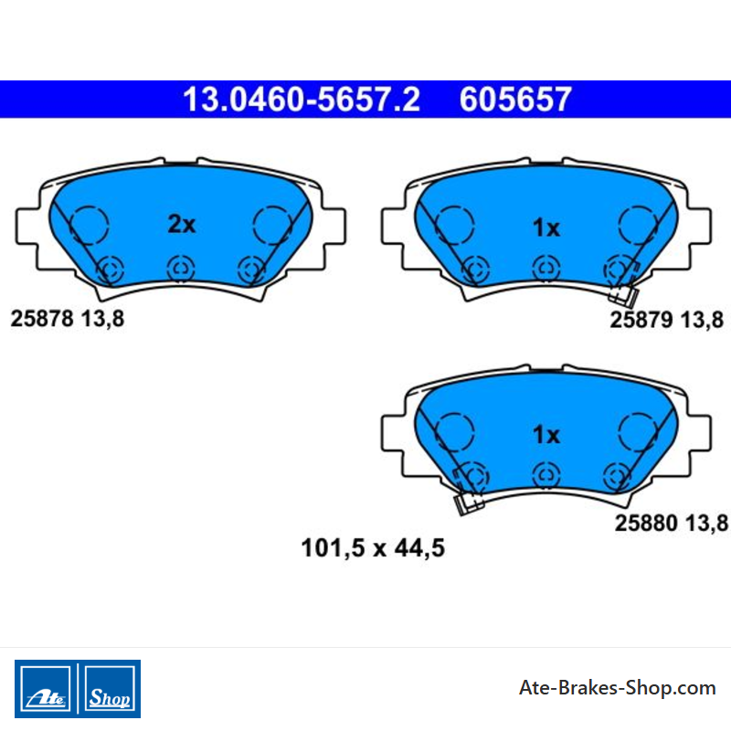 ATE originale Bremsbeläge (13046056572) für Mazda