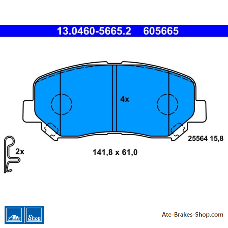 ATE originale Bremsbeläge (13046056652) für Mazda