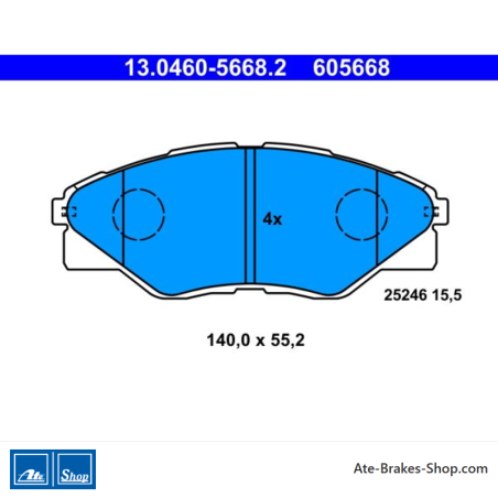 ATE originale Bremsbeläge (13046056682) für Toyota