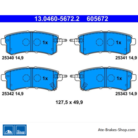ATE originele remblokken (13046056722) voor Nissan