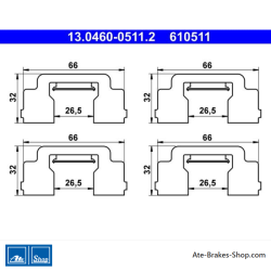 ATE Originales Bremsbelag-Zubehörset (13046005112) für Citroën