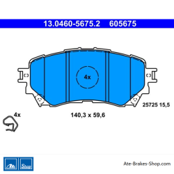 ATE plaquettes de frein d’origine (13046056752) pour Mazda